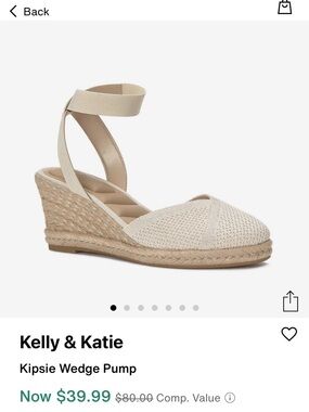 Kelly & Katie Cream Espadrille Ankle-Tie Wedge